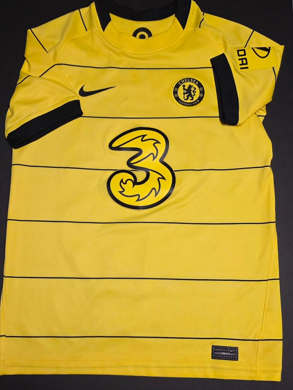 Nike Kids Yellow Chelsea FC 2021 Away Soccer Jersey Pulisic Sz Large
